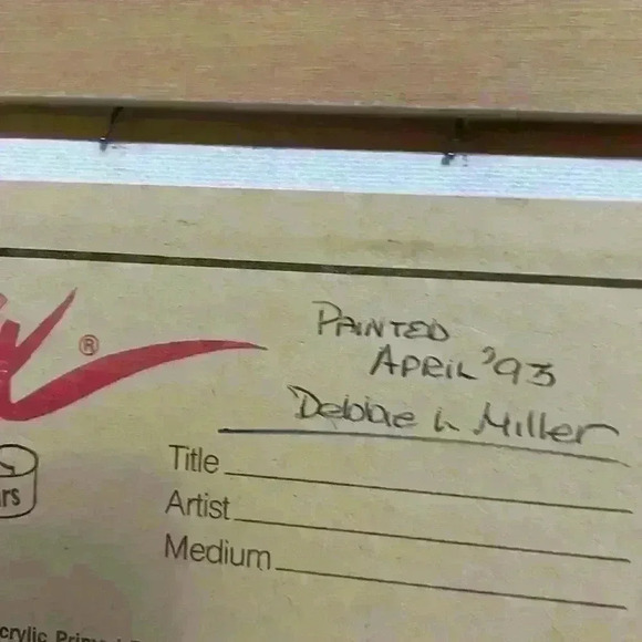 Debbie L. Miller original oil teddy  goodnight painting - Picture 2 of 2